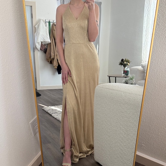 David's Bridal Dresses & Skirts - David's Bridal Gold Maxi Dress